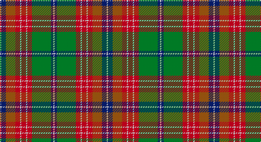W/2 DB8 O16 R8 W2 R8 W2 R8 G32 DB4 W/2 tartan