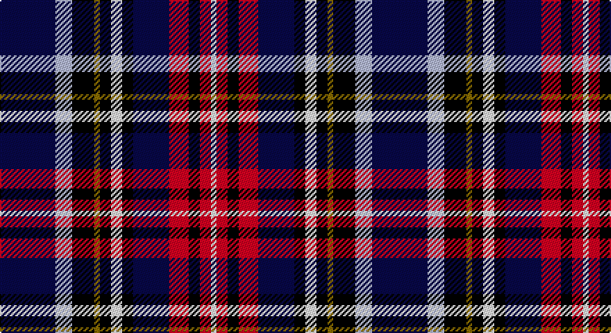 DB/40 LB12 K16 Y4 K8 W8 K8 DB26 R14 K8 R8 W/4 tartan
