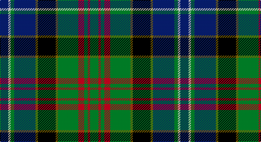 DB/14 W4 G6 DB36 Y4 K30 Y4 G34 R10 G6 R4 G/14 tartan