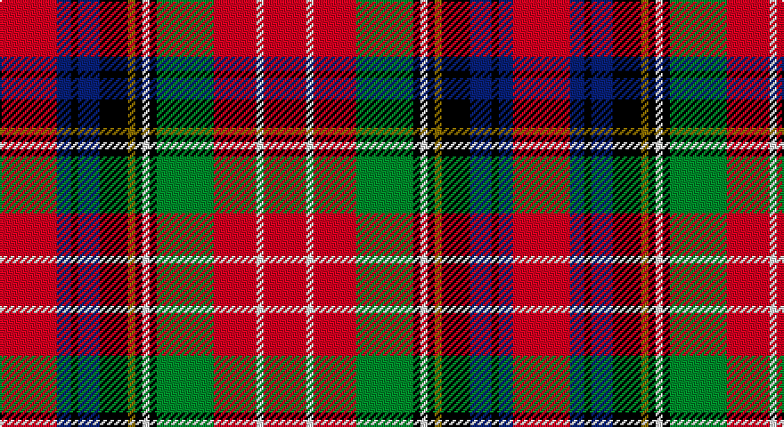 R/32 DB8 K4 DB12 K16 Y4 K4 W4 K4 G32 R24 W4 R/24 tartan