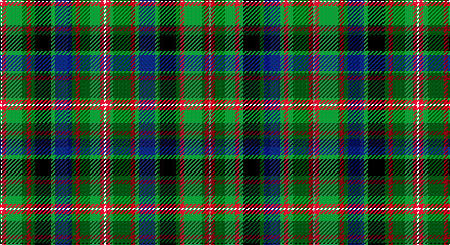 W/2 R4 G20 R4 G4 K16 G4 DB16 G4 R4 G20 R4 W/2 tartan