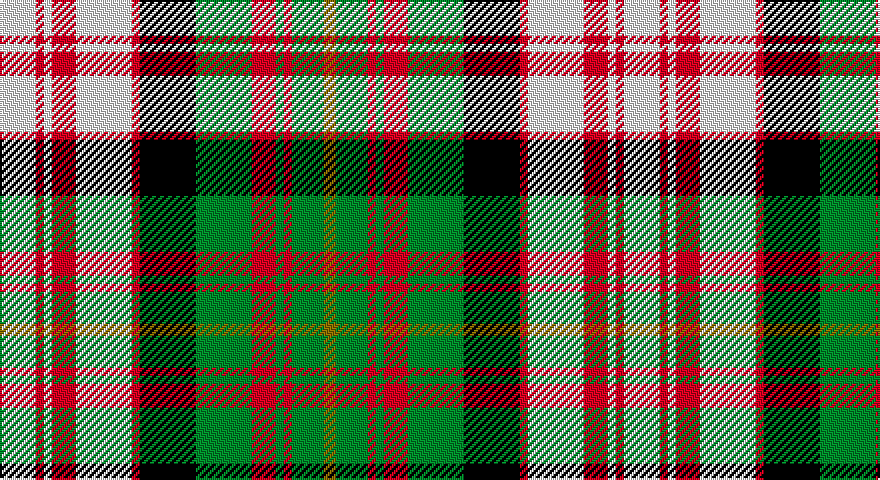 W/18 R4 W4 R12 W28 R4 K28 G28 R12 G4 R4 G16 Y/6 tartan