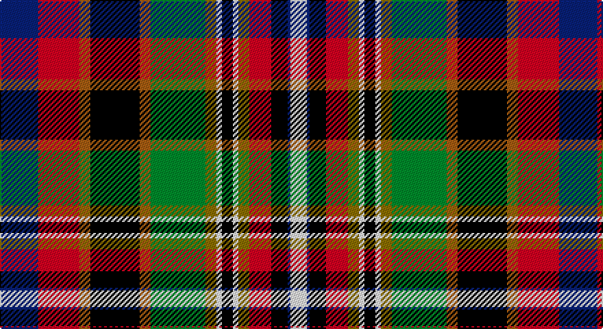 DB/28 R30 O8 K36 O8 G40 Y8 W4 K8 W4 Y8 R16 K12 DB2 W/12 tartan