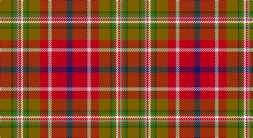 Y/20 DY2 G4 Y4 LB4 R2 K4 Y4 G4 DY2 Y20 R14 W6 R26 DB/10 tartan