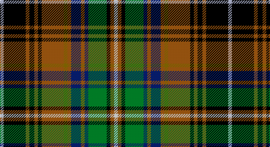 LB/6 K36 O6 K8 O6 K6 O36 Y6 O6 DB16 O6 DB6 G30 K6 O6 W/6 tartan