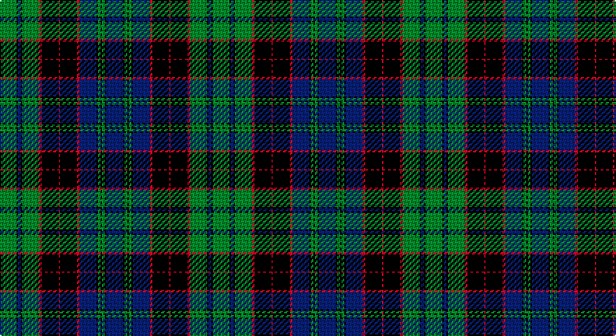 G/12 K1 DB2 K1 G12 R2 K12 R1 K12 R2 DB12 K1 G2 K1 G2 K1 DB/12 tartan
