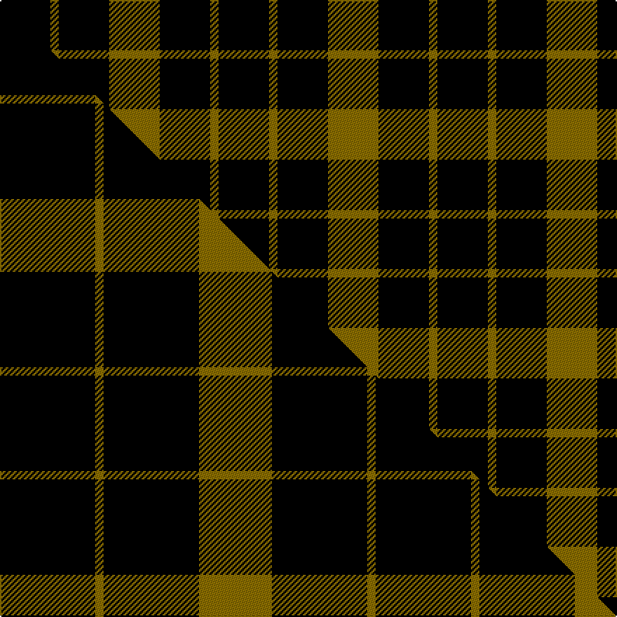 this sett (top) woven against the master sett (bottom)