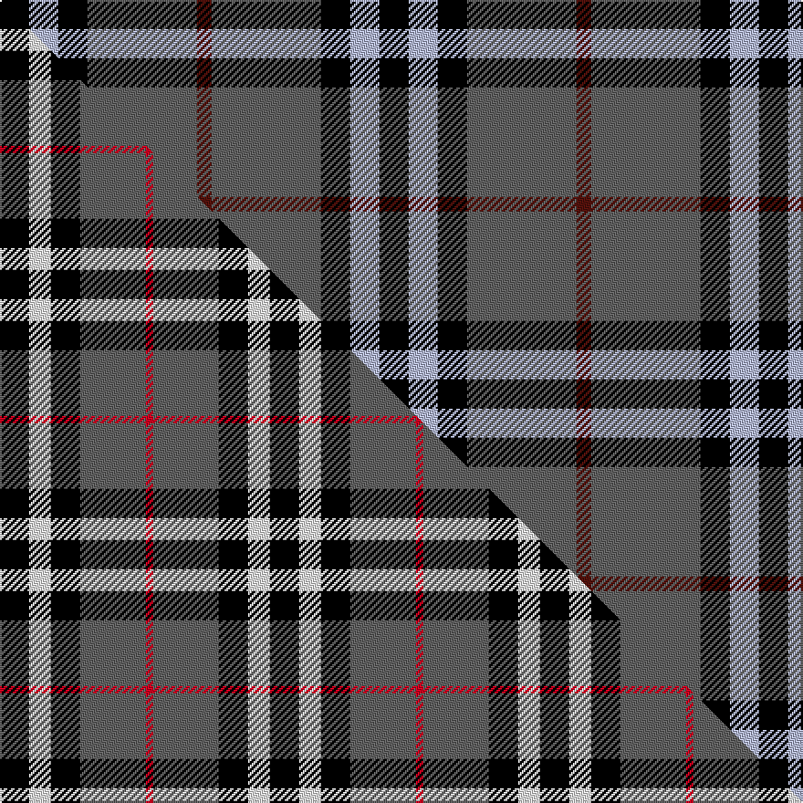 this sett (top) woven against the master sett (bottom)
