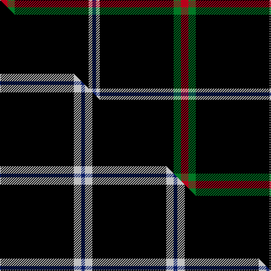 this sett (top) woven against the master sett (bottom)