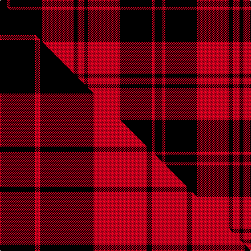 this sett (top) woven against the master sett (bottom)