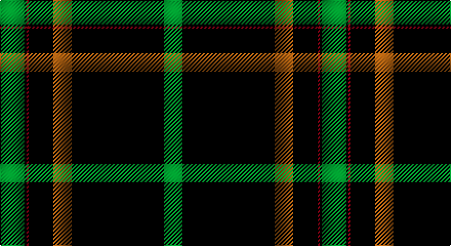 G/24 K2 R2 K24 O18 K90 G/18 tartan