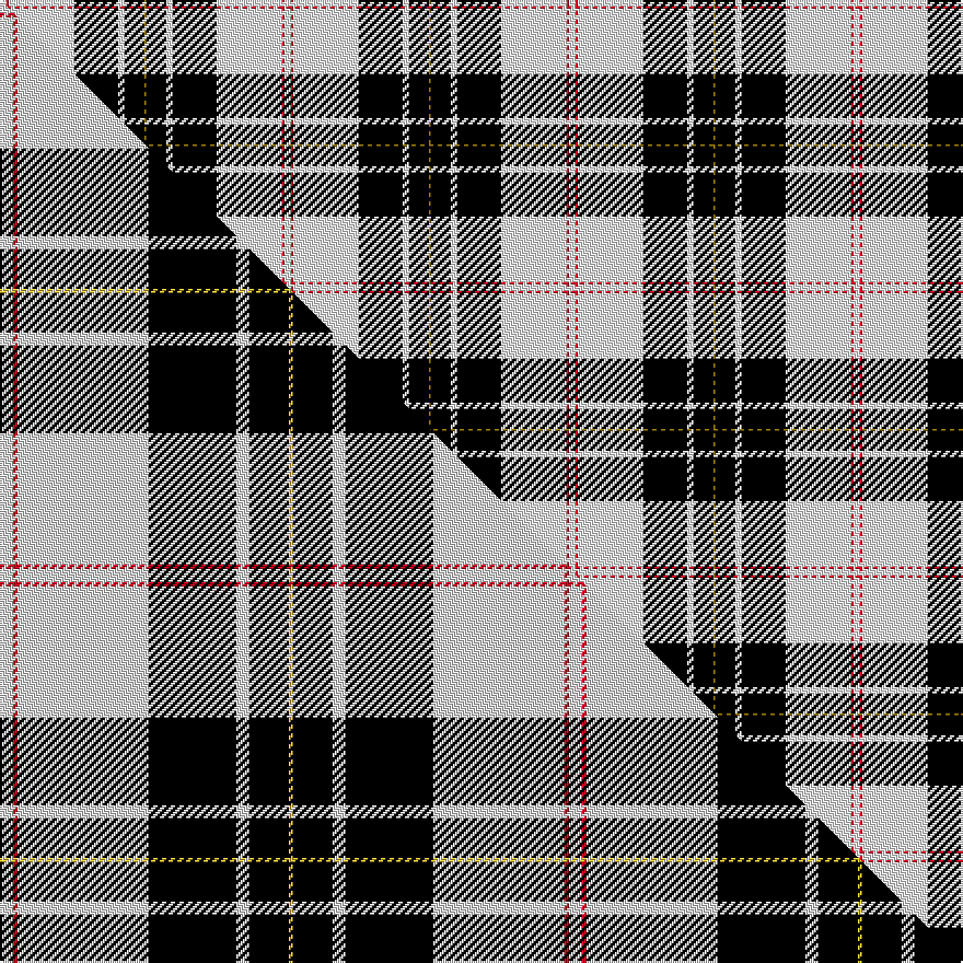 this sett (top) woven against the master sett (bottom)