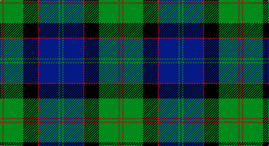G/4 R2 G32 K24 R2 DB32 G2 DB/4 tartan