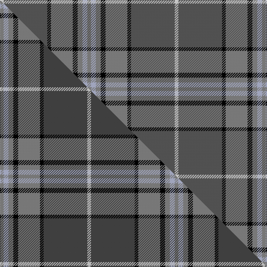 this sett (top) woven against the master sett (bottom)