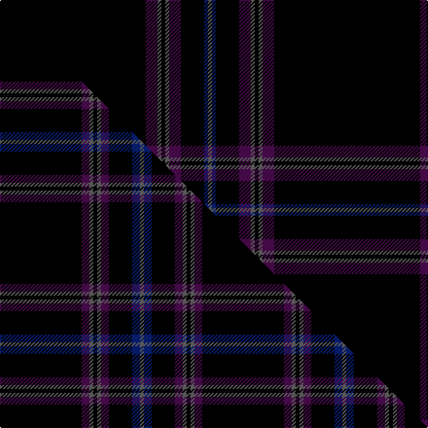 this sett (top) woven against the master sett (bottom)